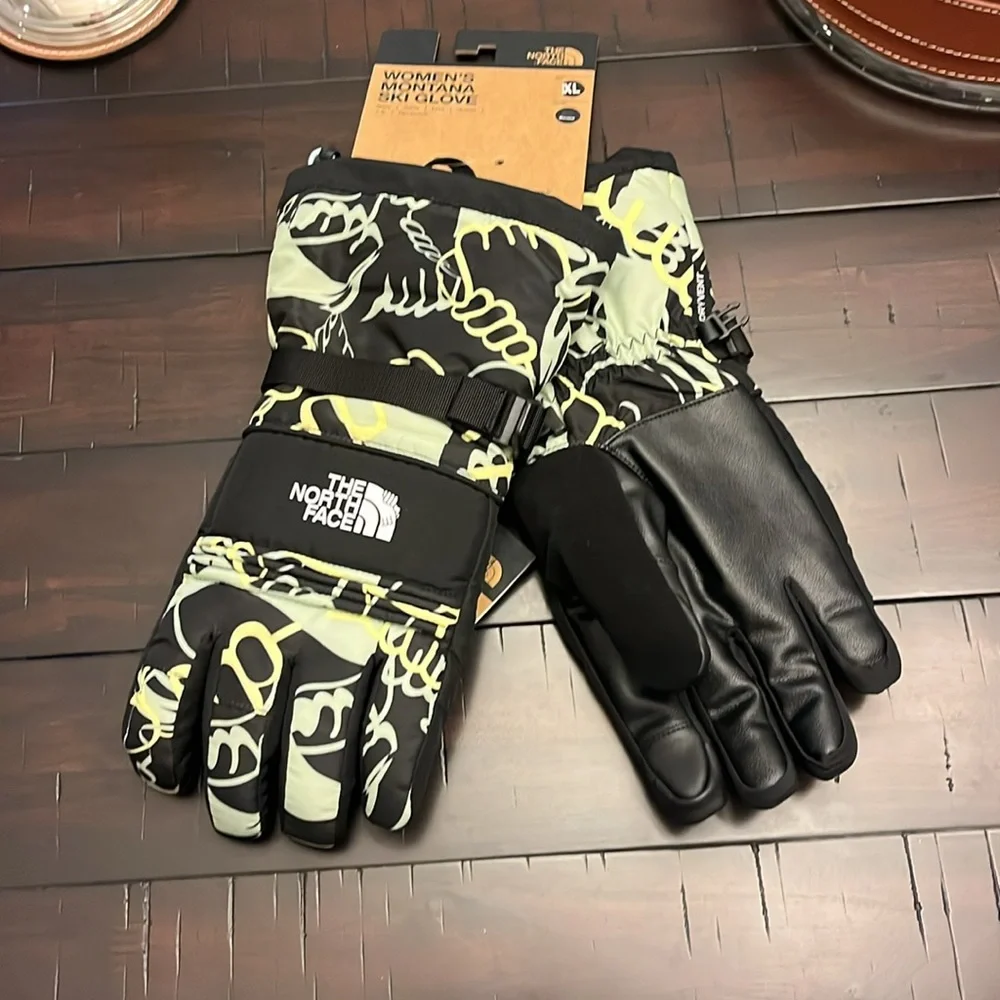 The North Face Montana Hands Print Ski Snowboard Gloves DryVent Etip Womens XL